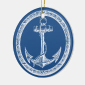Anchor en Wreath Keramisch Ornament (Links)