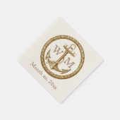 Anchor en Wreath Monogram Servetten (Hoek)