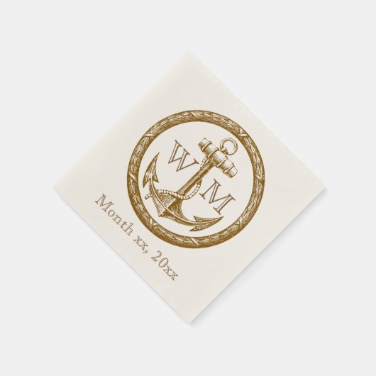 Anchor en Wreath Monogram Servetten (Hoek)