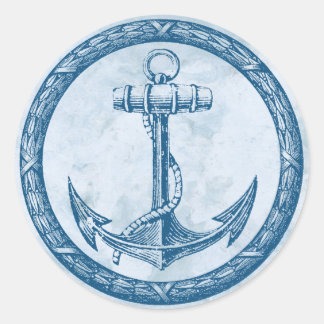 Anchor en Wreath Ronde Sticker