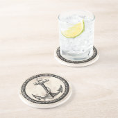 Anchor en Wreath Zandsteen Onderzetter (Zijkant)