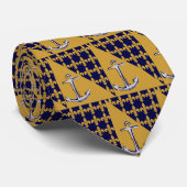 Anchor Fleur De LI's Blue Gold Stropdas (Opgerold)