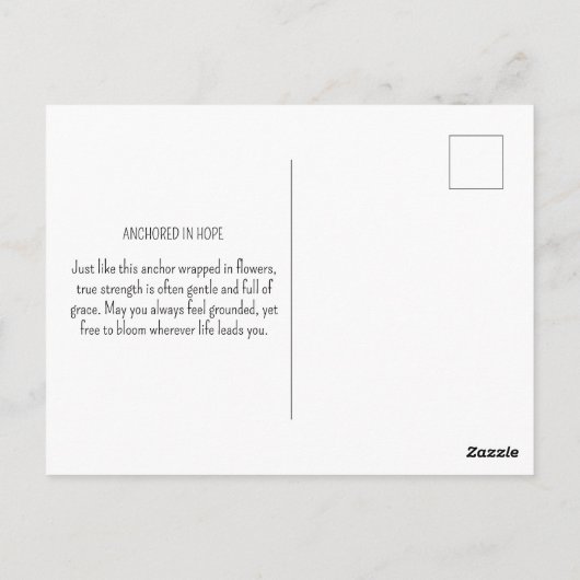 Anchor Flowers Ocean Nautical Pastel Coastal Briefkaart (Achterkant)