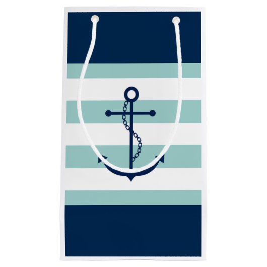 Anchor Gift Bag - Klein, glanzend Klein Cadeauzakje (Voorkant)