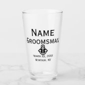 Anchor Groomsman Pint Glass Gift Glas (Voorkant)