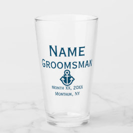 Anchor Groomsman Pint Glass Gift Glas