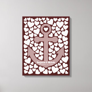 Anchor Guest Book Canvas - 100 handtekeningen
