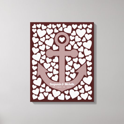Anchor Guest Book Canvas - 100 handtekeningen Afdruk (Voorkant)