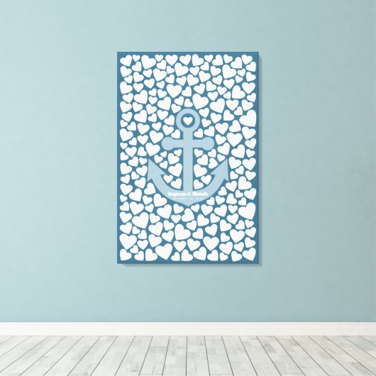 Anchor Guest Book Canvas - 200 handtekeningen (Insitu (Houten vloer))