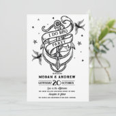 Anchor I DO BBQ Party Traditioneel Tattoo Uitnodig Kaart (Staand voorkant)