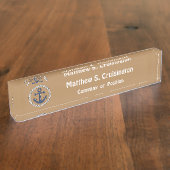 Anchor in Rope over Tan Personalized Nautical Naambordje (Zijkant)