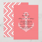 Anchor in roze uitnodiging (Voorkant / Achterkant)