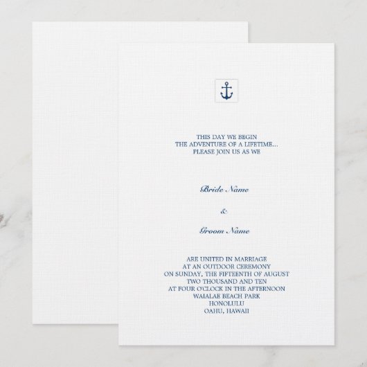 Anchor Kaart (Voorkant / Achterkant)