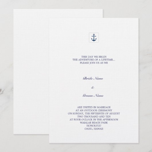 Anchor Kaart (Voorkant / Achterkant)