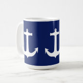 Anchor Kapitein Sail Sailing Maritime Zee Koffiemok (Voorkant links)