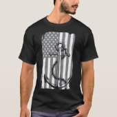 Anchor Kapitein Sailing America Flag Maritime USA  T-shirt (Voorkant)