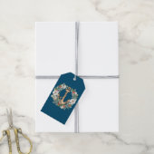 Anchor & Kerstmis Wreath | Donkere Blauwgroen Gift Cadeaulabel (Met Touw)