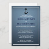 ANCHOR l Nautical Destination Thmed Wedding Invit Kaart (Voorkant / Achterkant)