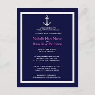 ANCHOR l Nautical Destination Thmed Wedding Kaart