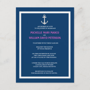 ANCHOR l Nautical Destination Thmed Wedding Kaart