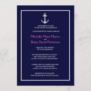 ANCHOR l Nautical Destination Thmed Wedding Kaart