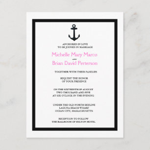 ANCHOR l Nautical Destination Thmed Wedding Kaart