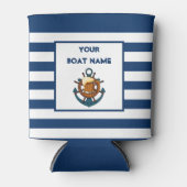 Anchor Lake Beer Lover Nautical Uw Bootnaam Blikjeskoeler (Voorkant)