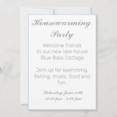 Anchor Lake Vacation Beach House Name Blue Stripes Kaart (Achterkant)