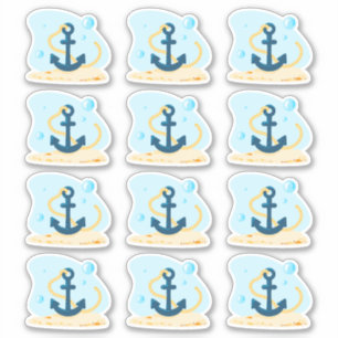 Anchor. Leuke onderwaterwereld. Leven op zee Sticker