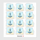 Anchor. Leuke onderwaterwereld. Leven op zee Sticker (Vel)