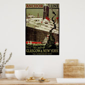 Anchor Line ~ Glasgow-New York Poster (Keuken)
