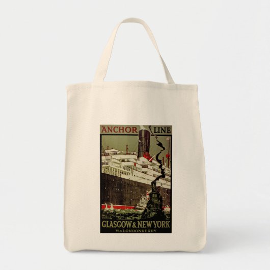 Anchor Line ~ Glasgow-New York Tote Bag (Voorkant)