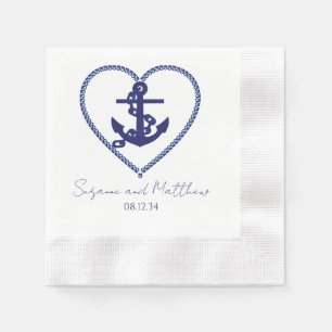 Anchor Love Nautical Wedding Napkins Servet