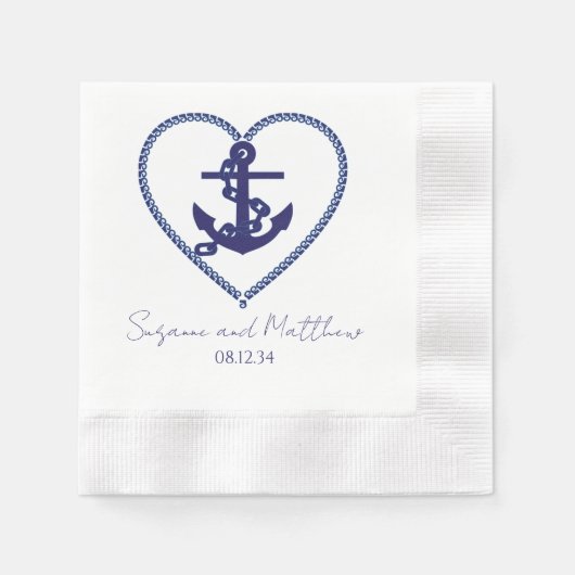 Anchor Love Nautical Wedding Napkins Servet (Voorkant)