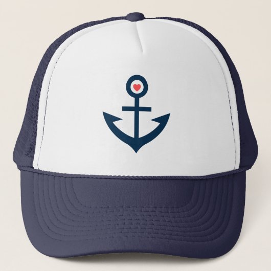 Anchor marineschip met blauwdruk trucker pet (Voorkant)