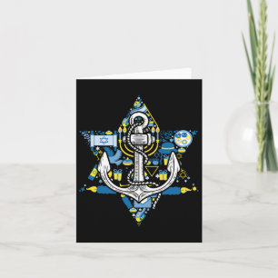 Anchor Menorah Star Chanoeka Boating Sailing Chanu Kaart