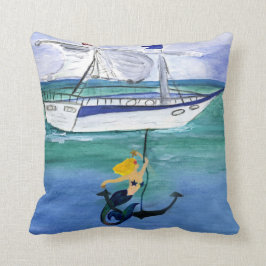 Anchor Mermaid Nautical gooiend kussen uit kunst