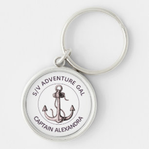  Anchor met de naam van de kapitein Sleutelhanger