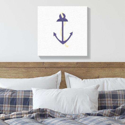 Anchor met Rope Canvas Afdruk (Insitu (Slaapkamer))