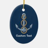 Anchor met Rope Keramisch Ornament (Voorkant)