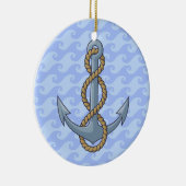 Anchor met Rope Keramisch Ornament (Rechts)