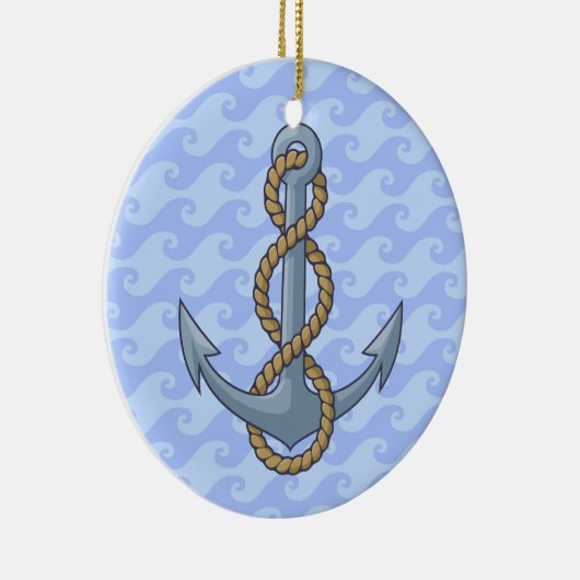 Anchor met Rope Keramisch Ornament (Rechts)