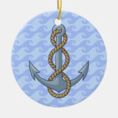Anchor met Rope Keramisch Ornament (Voorkant)