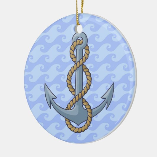 Anchor met Rope Keramisch Ornament (Links)