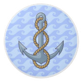 Anchor met Rope Keramische Knop (Voorkant)