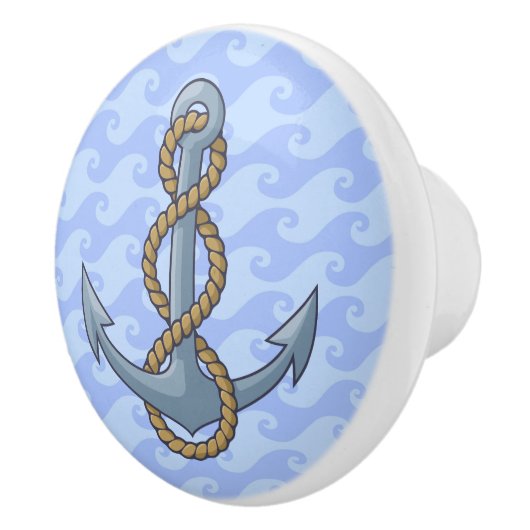 Anchor met Rope Keramische Knop (Rechts)