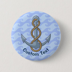 Anchor met Rope Ronde Button 5,7 Cm