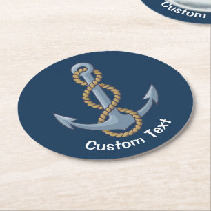 Anchor met Rope Ronde Kartonnen Onderzetter