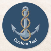 Anchor met Rope Ronde Kartonnen Onderzetter (Voorkant)