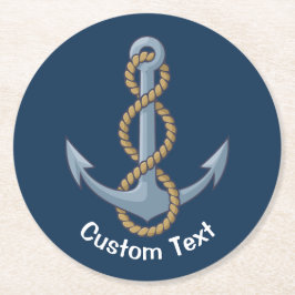 Anchor met Rope Ronde Kartonnen Onderzetter